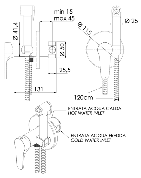 Гигиенический душ со смесителем Mariani Surf B00185SFW