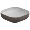 Раковина накладная биколор 45 см GSG Ceramic Design Easy EALAVQU45BI000/029, White/Tortora Matt