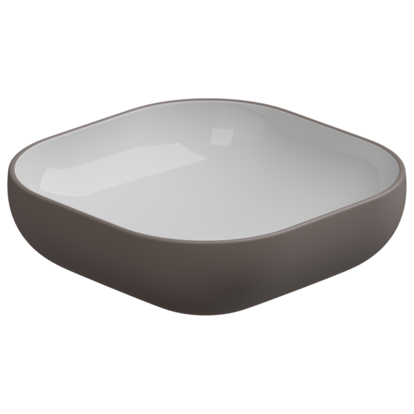 Раковина накладная биколор 45 см GSG Ceramic Design Easy EALAVQU45BI000/029, White/Tortora Matt