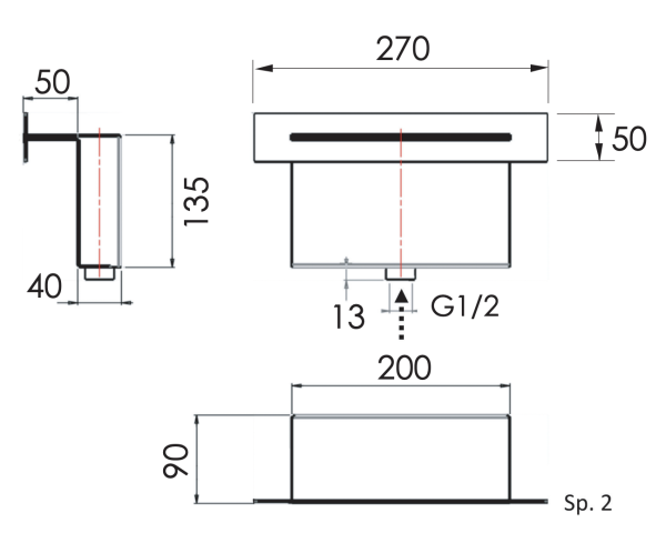 Излив настенный Remer 359XS