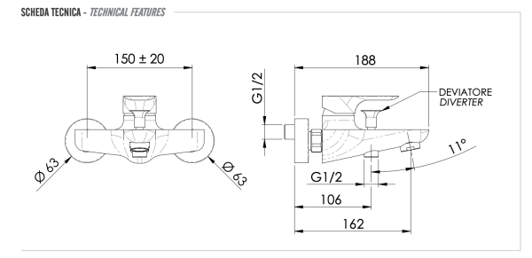Смеситель для ванны Remer Infinity I05BO, белый матовый