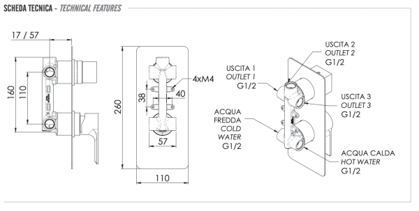 Смеситель для душа Remer Energy EY93
