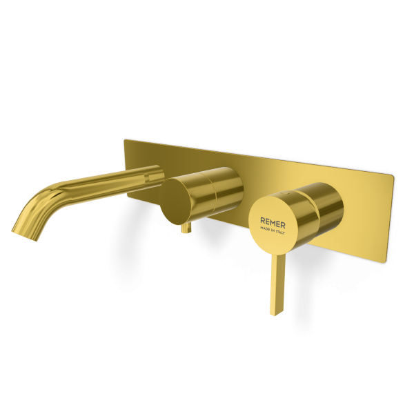 Смеситель для ванны Remer Metrica MC54D3WBDO, золото глянцевое
