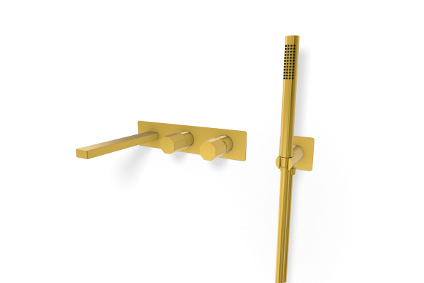 Смеситель для ванны Remer Ottagono ON53D2WBBG, золото брашированное