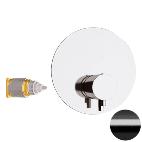 Смеситель термостатический для душа Remer Elegance NT30KBCFP, черный брашированный хром