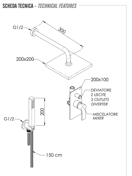 Душевая система Remer Energy EY09LS02O