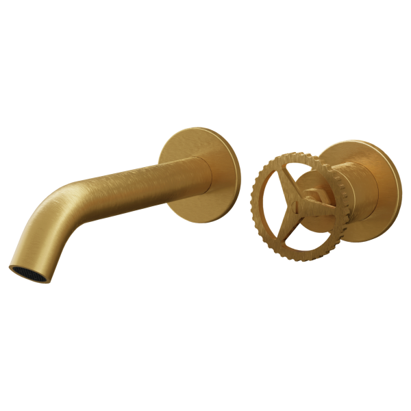 Смеситель для раковины Remer Chrono CH15PLWBBG, золото брашированное