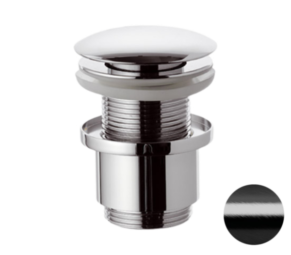 Донный клапан без перелива 1”1/4 Remer 904CC2114CFP, черный брашированный хром