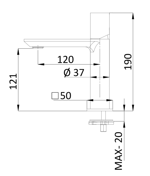 Смеситель для раковины Remer Edge EG512XV, сталь