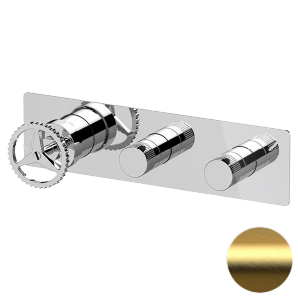 Смеситель для душа Remer Chrono CH98D2WBBG, золото брашированное