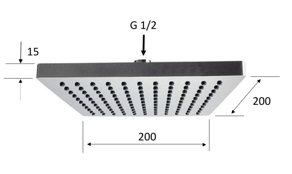 Верхний душ с шарнирным соединением 20 см Remer 356SD20X