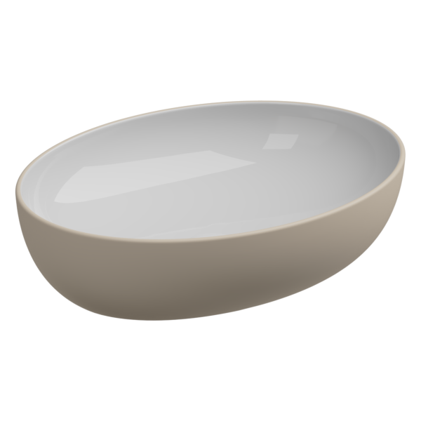 Раковина накладная биколор 55x42 см GSG Ceramic Design Easy EALAVOV55BI000/034, White/Sabbia Matt