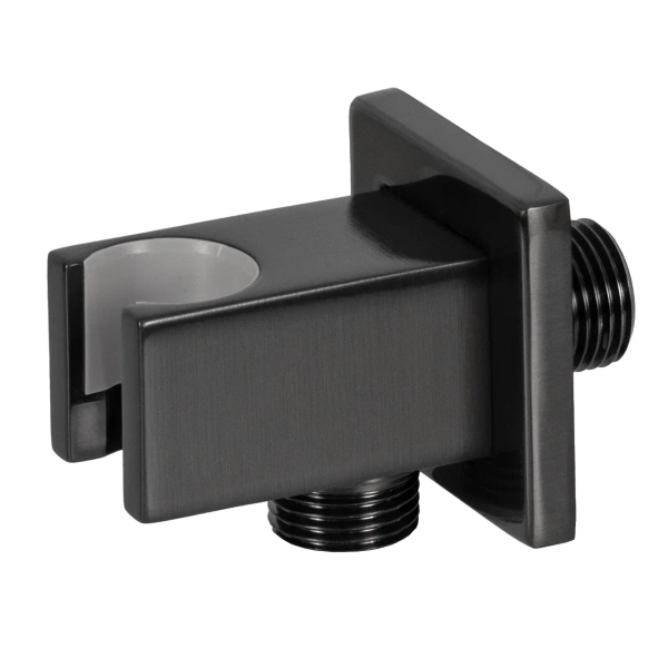 Держатель ручного душа с подключением шланга Remer 337QCFP, черный брашированный хром