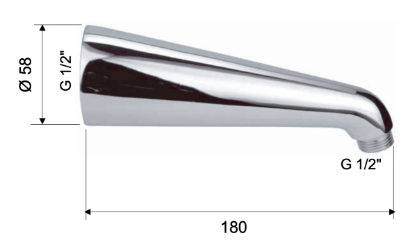 Кронштейн для верхнего душа 18 см Remer 346