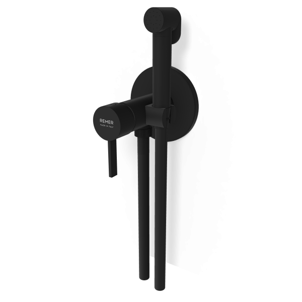 Гигиенический душ со смесителем Remer Metrica MC65WNO, черный матовый