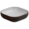 Раковина накладная биколор 45 см GSG Ceramic Design Easy EALAVQU45BI000/035, White/Cacao Matt