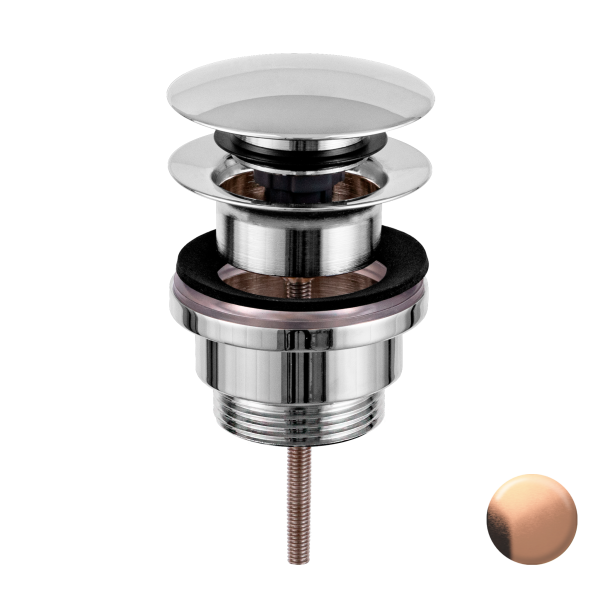 Донный клапан универсальный 1”1/4 Remer 905CCR114RP, медь брашированная