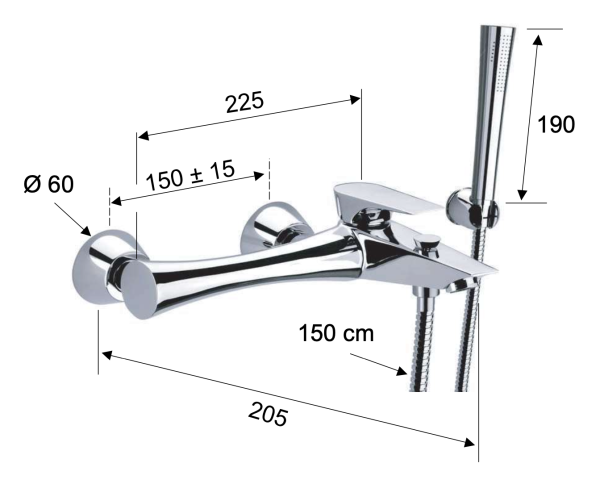 Смеситель для ванны Daniel Diva DV610DP, золото брашированное