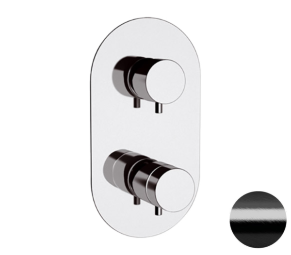Смеситель термостатический для душа Remer Elegance NT93CFP, черный брашированный хром