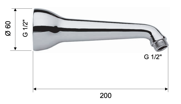 Кронштейн для верхнего душа 20 см Remer 345