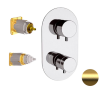 Смеситель термостатический для душа Daniel Suvi Thermo ST20612D2KBDP, золото брашированное