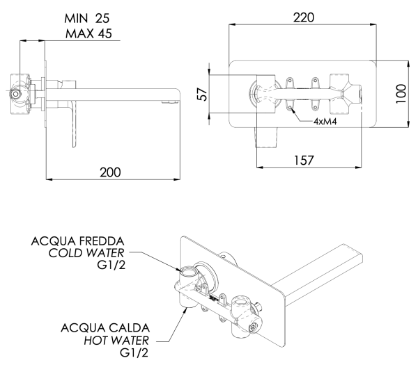 Смеситель для раковины Mariani Artic В37565AT, белый матовый