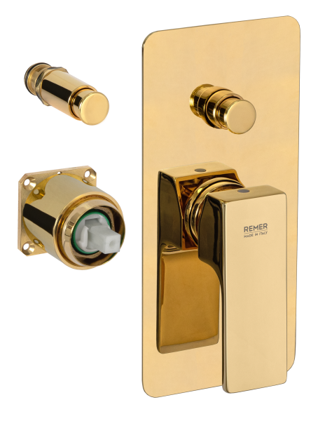 Смеситель для душа Remer Absolute AU09KBDO, золото глянцевое