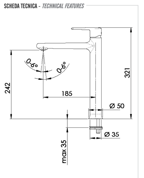 Смеситель для раковины Remer Vanity V10L