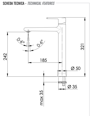 Смеситель для раковины Remer Vanity V11LNO, черный матовый