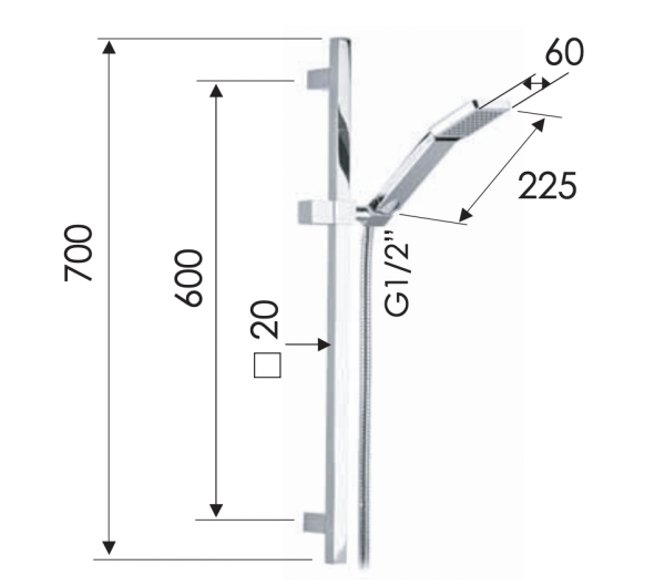 Душевая стойка с ручным душем и шлангом Remer 317S317SQ