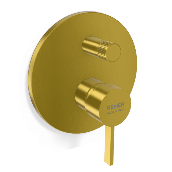 Смеситель для душа Remer Metrica MC09HHS, латунь брашированная PVD