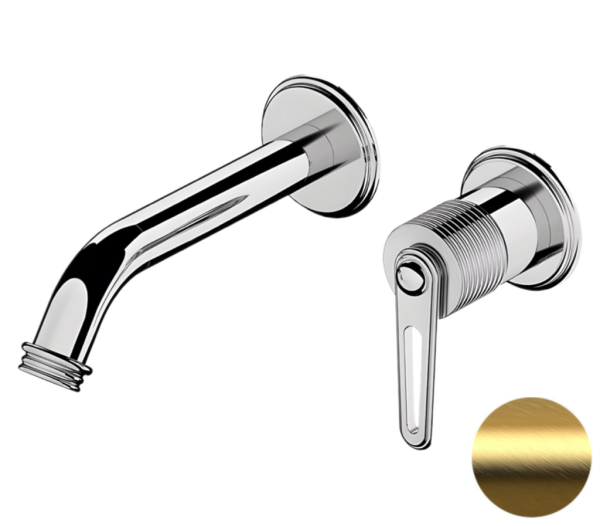 Смеситель для раковины Daniel Brooklyn BY632PDP, золото брашированное