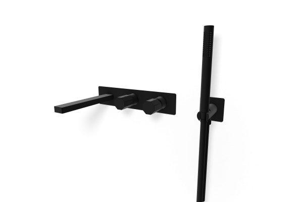 Смеситель для ванны Remer Ottagono ON53D2WBNO, черный матовый