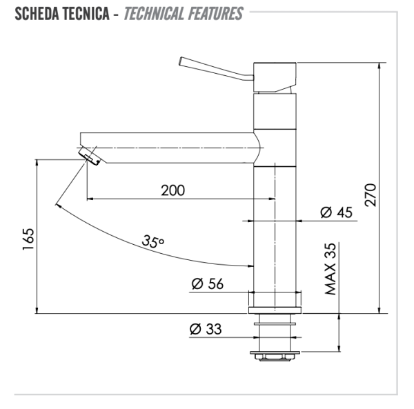 Смеситель для кухни Remer Minimal N40
