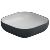 Раковина накладная биколор 45 см GSG Ceramic Design Easy EALAVQU45BI000/028, White/Ebano Matt