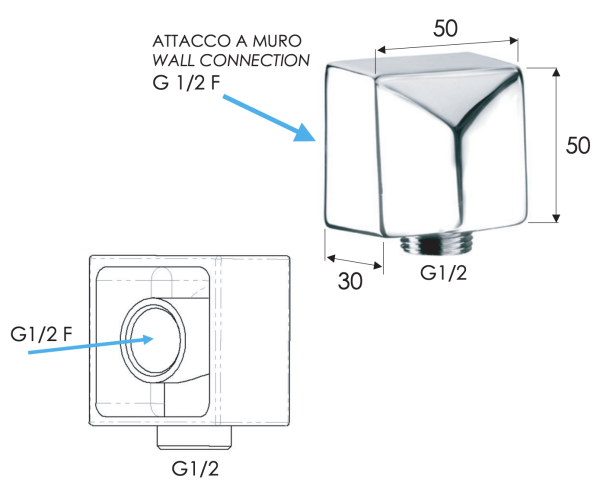 Шланговое подключение для душа Remer 309SXV, сталь