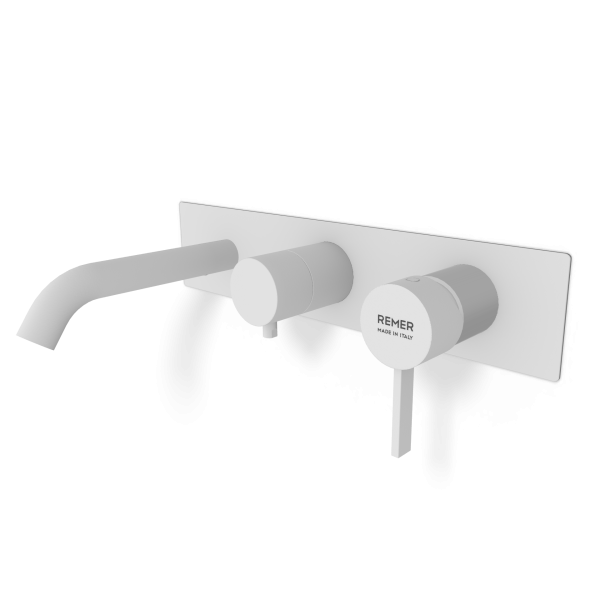 Смеситель для ванны Remer Metrica MC54D3WBBO, белый матовый