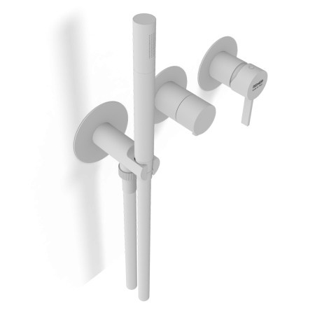 Смеситель для душа Remer Metrica MC97D2PWBBO, белый матовый