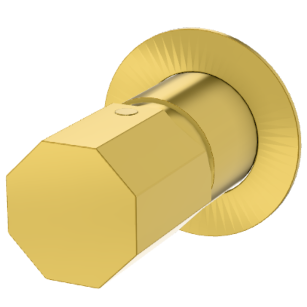 Смеситель для душа Remer Ottagono ON30LDO, золото глянцевое