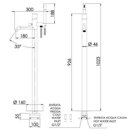 Смеситель для ванны Daniel Trilogy TG678CR