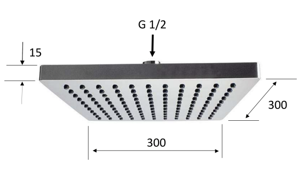 Верхний душ с шарнирным соединением 30 см Remer 356SD30X