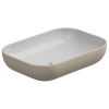 Раковина накладная биколор 60x42 см GSG Ceramic Design Easy EALAVRE60BI000/034, White/Sabbia Matt