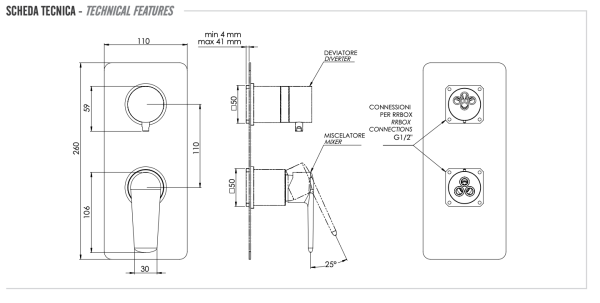 Смеситель для душа Remer Vanity V93KB
