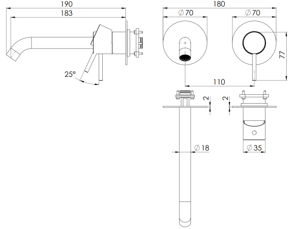 Смеситель для раковины Remer X Style X15PLWBNO, черный матовый