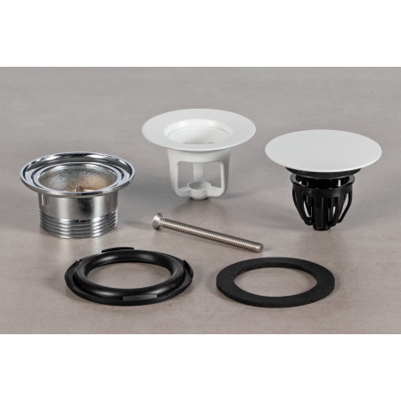 Донный клапан с переливом для ванны click-clack 1”1/2 OMP Tea Clicker 8334.060.6.XD, белый матовый
