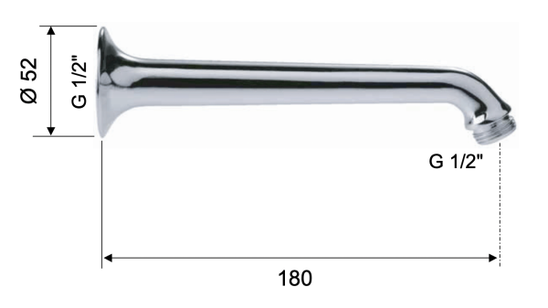 Кронштейн для верхнего душа 18 см Remer 344