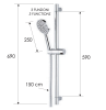 Душевая стойка с ручным душем и шлангом Remer 315R318MP
