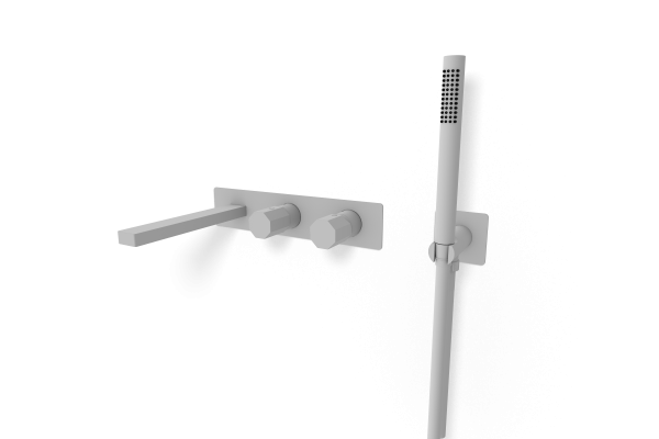 Смеситель для ванны Remer Ottagono ON53D2WBBO, белый матовый