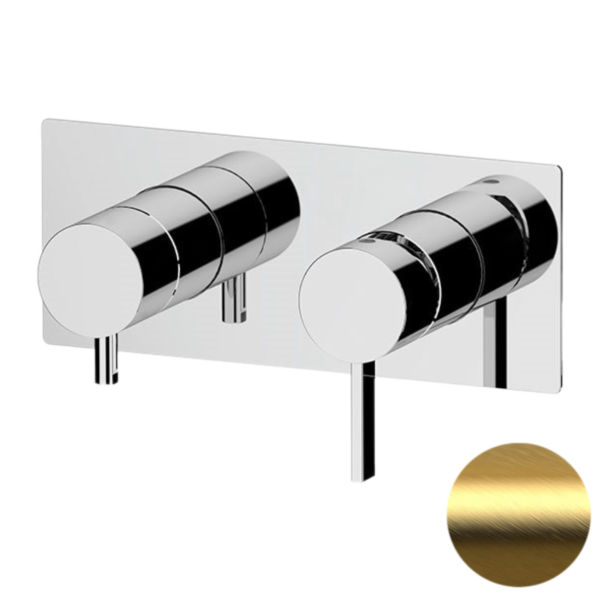Смеситель для душа Remer Metrica MC93ZBG, золото брашированное