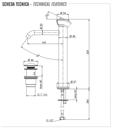 Смеситель для раковины Remer Element ET10LXL